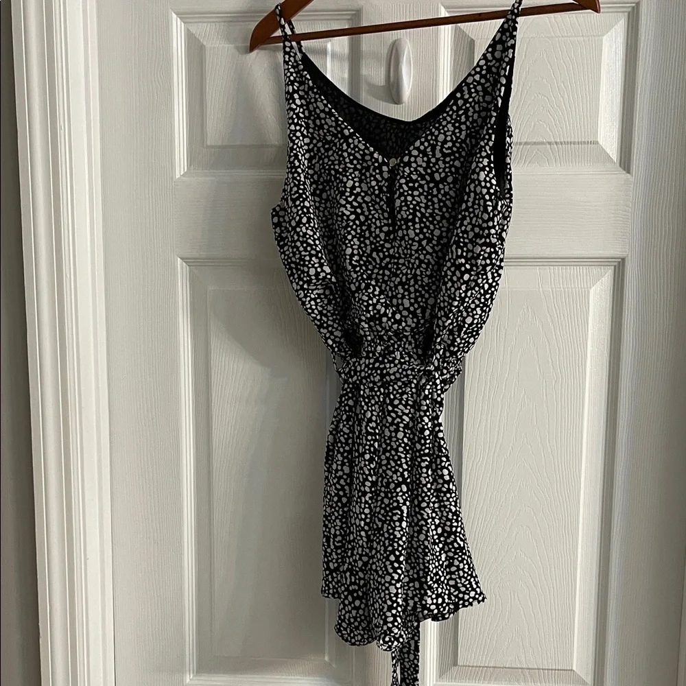 Fab’rik Black and White Spaghetti Strap Romper  Medium - Picture 4 of 5